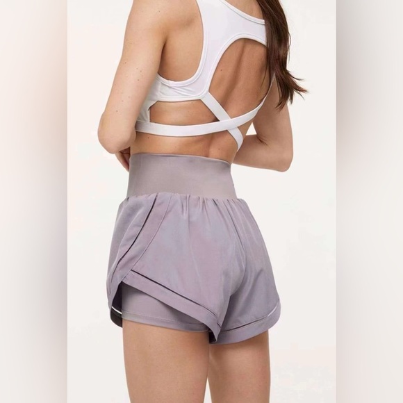 NWT J.ING Activewear Violet Purple Double Layer Running Exercise Shorts - Picture 4 of 4